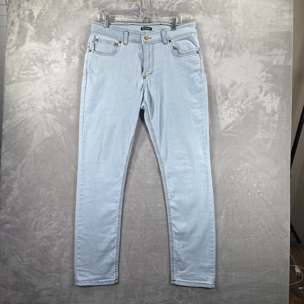 Origin Jeans Mens 32x32 Tapered Fit Denim Light Wash Blue USA Made Performance
